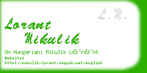 lorant mikulik business card